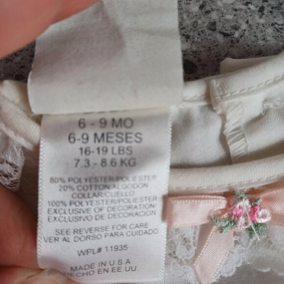 Vintage White Baby Dress 3 Piece Set JcPenney 6-9 Months - Picture 7 of 7